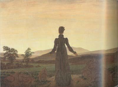 Caspar David Friedrich Woman Before the Setting Sun (mk10) Norge oil painting art